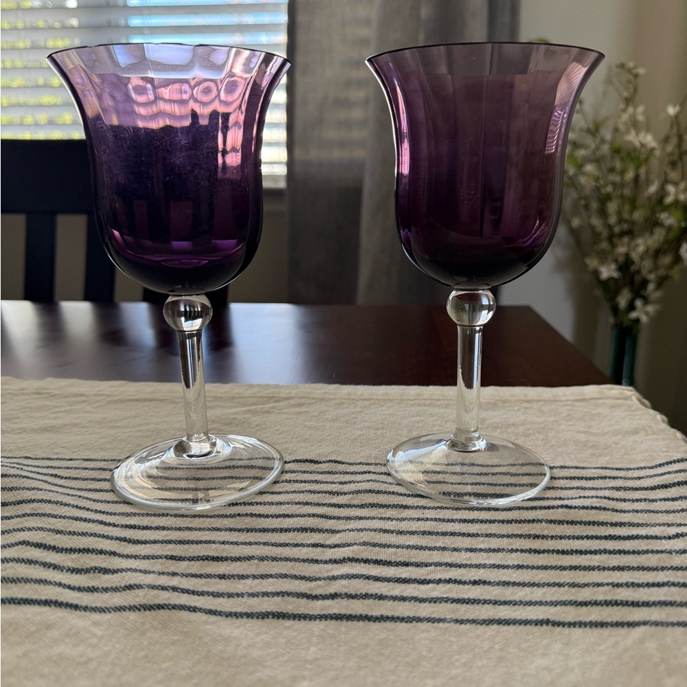 Antique Purple Wine Glasses
